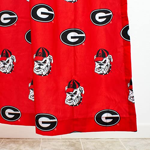 Image of College Covers Everything Comfy Georgia Bulldogs Bright and Colorful Shower Curtain Cover 70 inch x 72 inch