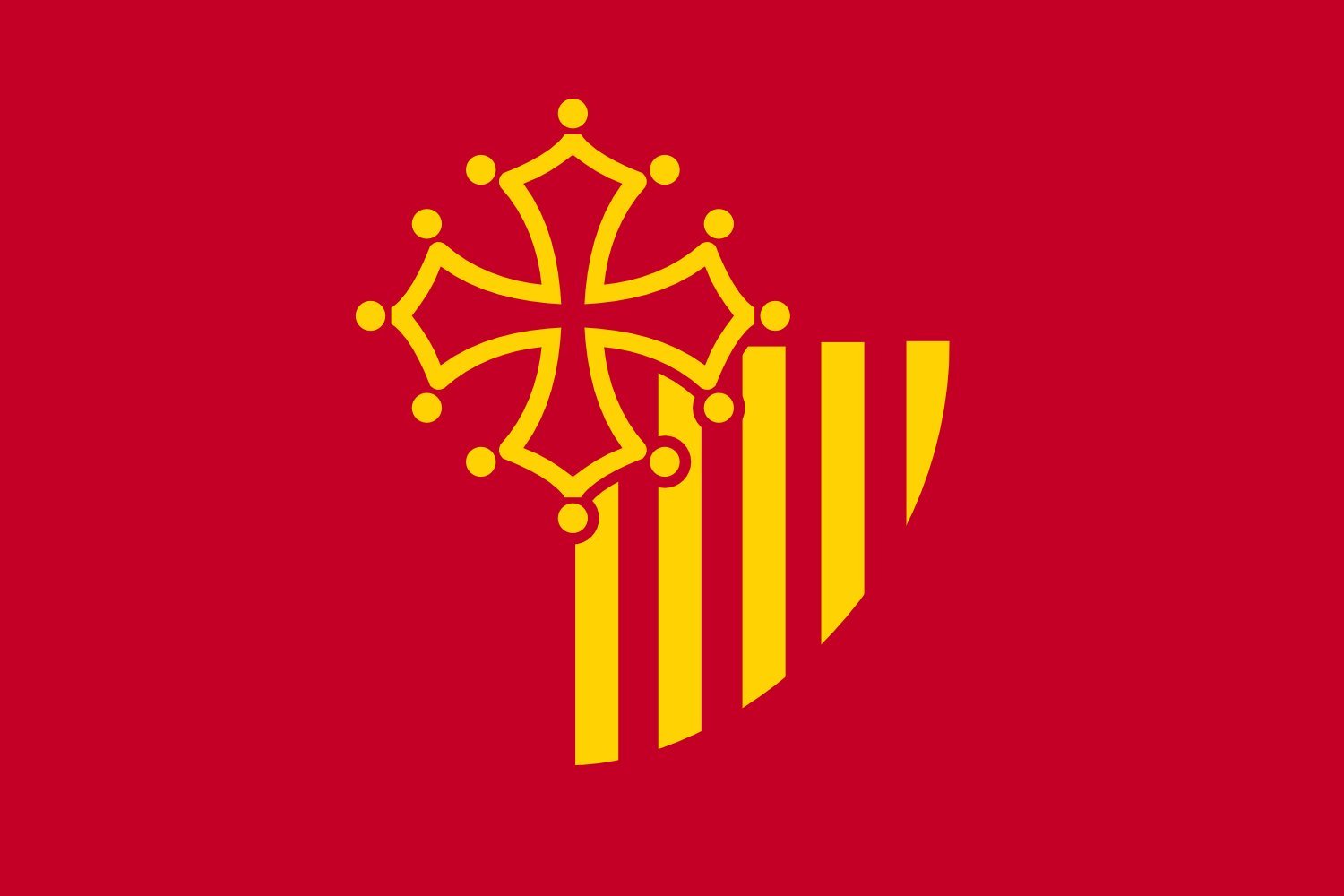 Drapeau Languedoc-Roussillon grand format paysage de 1.5m² résistant