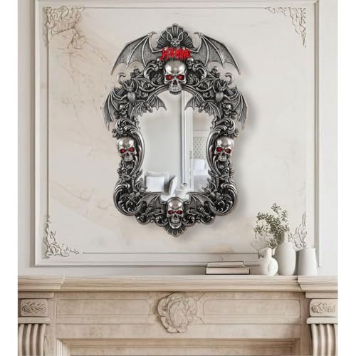 Gothic Elegance – Customizable Skull Wall Mirror for Spooky Decor by BESTGIFT4U - Image 6