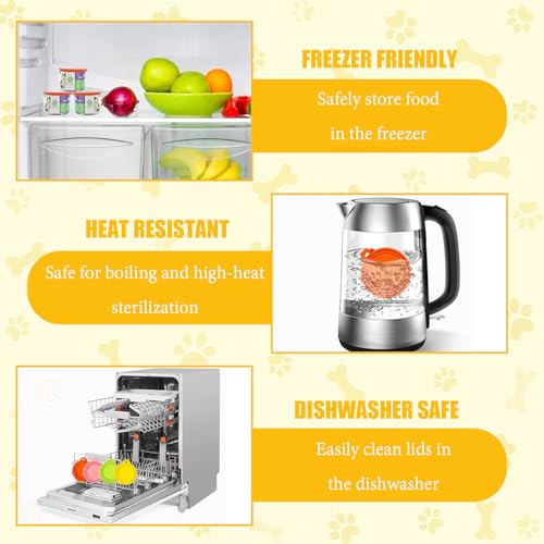 Image of 2PCS Pet Food Can Lids, Silicone Food Can Covers Set, Reusable BPA-Free and Dishwasher Safe for Dog and Cat Food Canned, Yellow /Gray