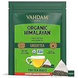VAHDAM, Organic Himalayan Green Tea Leaves (100 Tea Bags) | 100% Natural Green Tea, Detox Tea, ANTIOXIDANTS Rich - Green Tea Loose Leaf Tea Bag