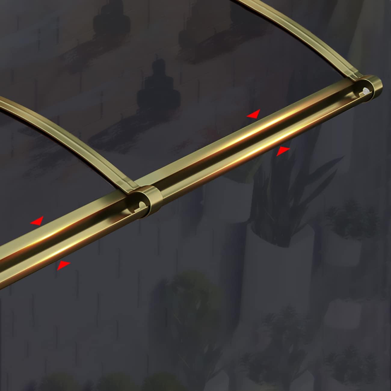 Outdoor Awning Front Door Canopy, Polycarbonate Porch Awning Transparent Door Canopy Outdoor Garden Shade Shelter for Front/Back Door Porch (120x280cm/47x110in)