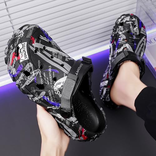 FLIOZY Men’s Camouflage Garden Clogs Comfortable Non-Slip Beach & Pool Mules, Lightweight Athletic Outdoor Sandals with Adjustable Back Strap4