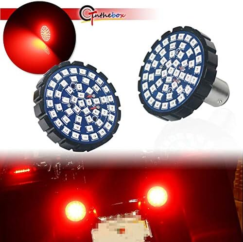 GTINTHEBOX 2'' 1157 Red Led Rear Turn Signals Brake Light for Harley Davidson Motorcycles,Can-bus No Hyper Flash No Resistor Required Replacements -Rear Turn Signals