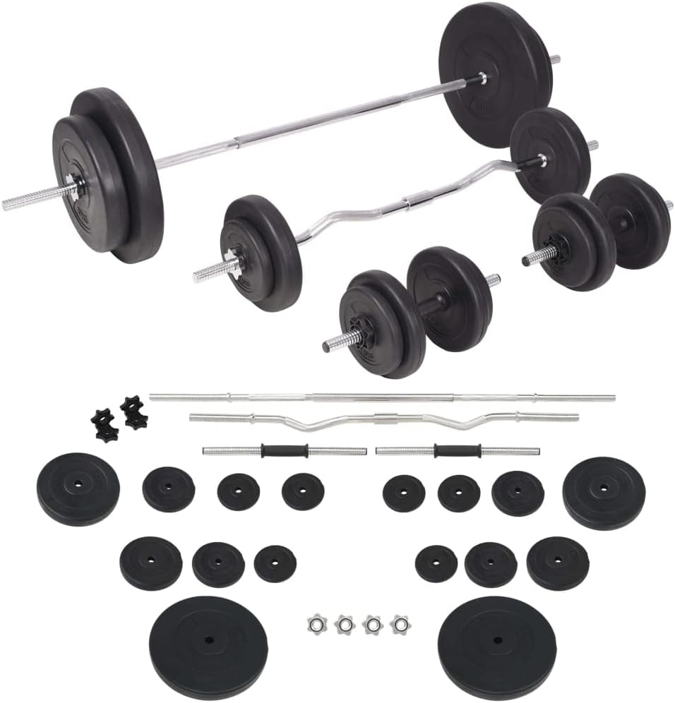 YAFF Workout Bench with Weight Rack, Barbell and Dumbbell Set 198.4 lb