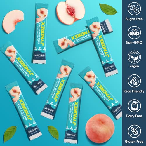 Image of Electrolytes Powder Packets Sugar Free, 30 Sticks High Sodium Hydration Packets, Low Calorie Electrolyte Packets Drink Mix Liquid Daily IV with White Peach, 10.5OZ