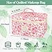 WYJ Pink Large Quilted Floral Makeup Bag Cute Soft Coquette Aesthetic Cosmetic Bag Cotton Travel Toiletry Bag for Women