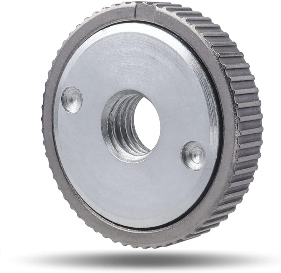 Mesee Quick Release Nut for Angle Grinder, M14 Angle Grinder Locking Nut Fast Clamping Flange Pressure Plate Angle Grinding Machine Fixing Attachment - Silver