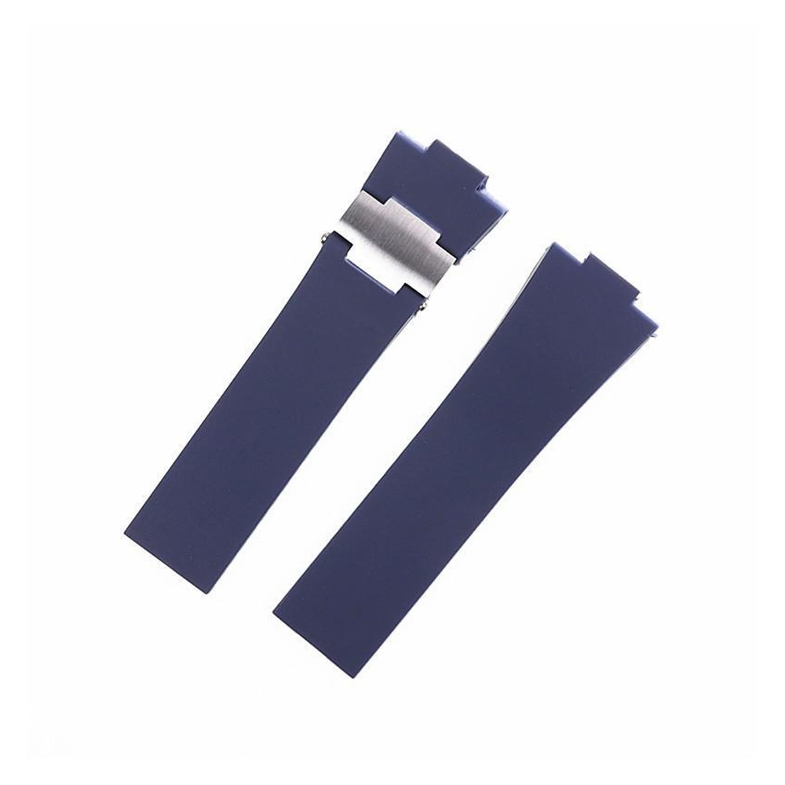25 mm * 12 mm Black Blue Blue imperméable Silicone Slicone Bracelet Pliant Bouton Bracelet Compatible avec Ulysse Watch Band