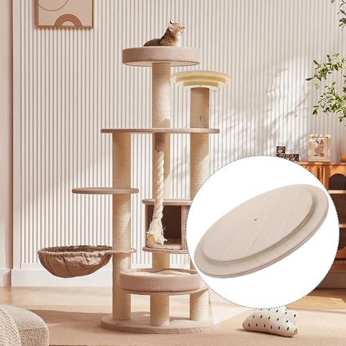 Base de madera para poste rascador que soluciona el juego seguro de gatitos 5