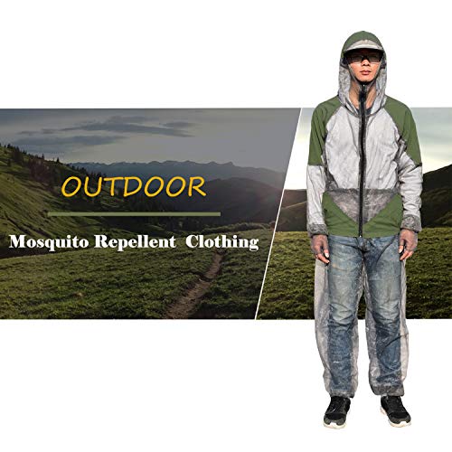 Traje para prevenção de mosquitos, Andoer Fato repelente de mosquitos ao ar livre Jaqueta de insetos