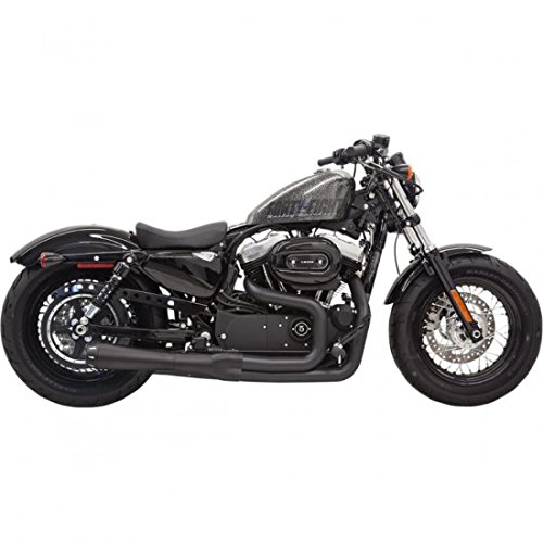 Bassani Xhaust 18001637 Exhaust Road Rage II Mega Black with Black End Caps