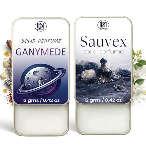 Image of Dr.Mashur Solid Perfume |Gandmede&Sauvex Alcohol Free Wax Perfume Balm, Long Lasting | Pocket Tin 12g, Pack Of 2| Non Greasy Smooth Glide, Travel Friendly Men And Women