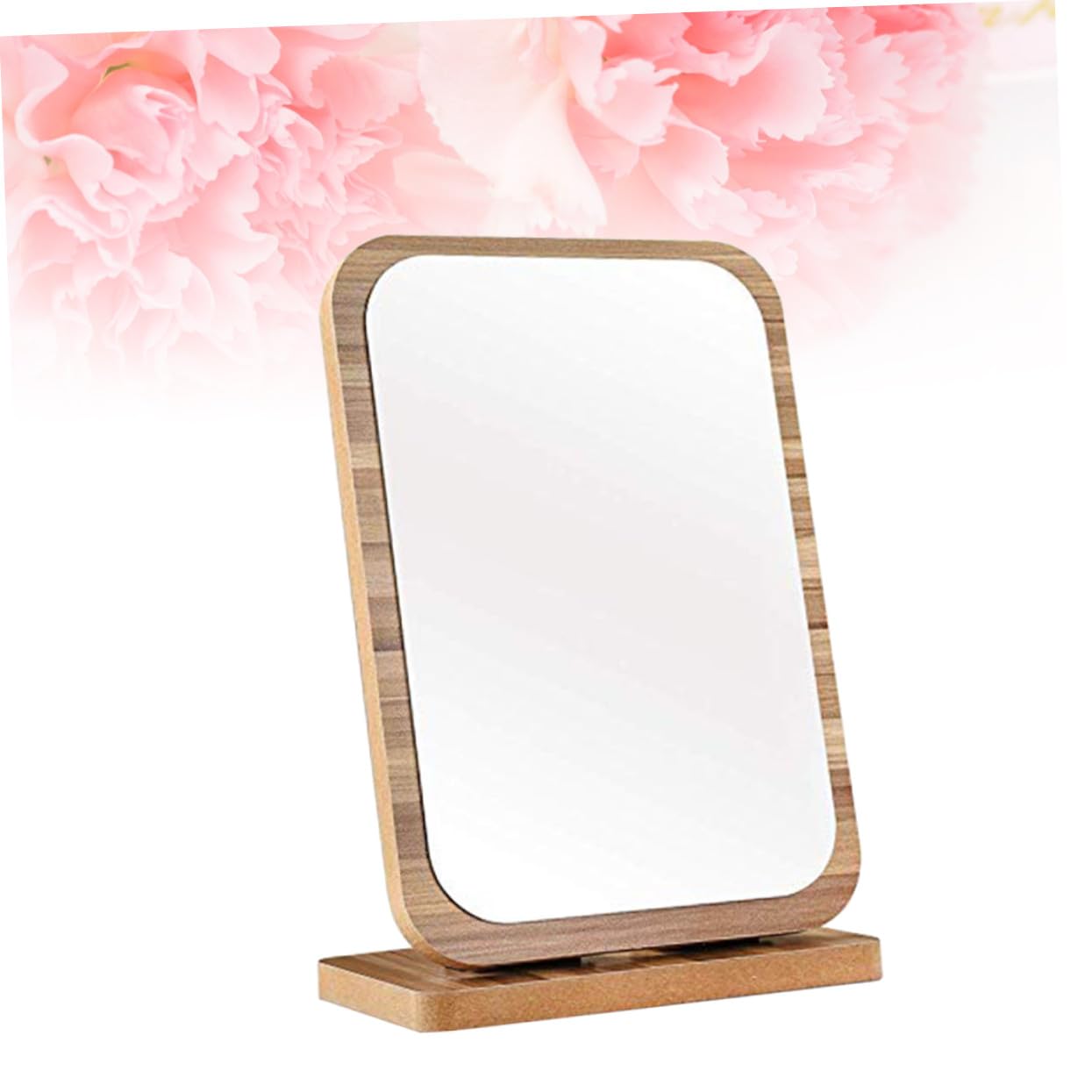 Espejo de Maquillaje Plegable de Madera Grande para Escritorio Espejo Cosmético Vertical con Diseño Sencillo y Área de Reflejo