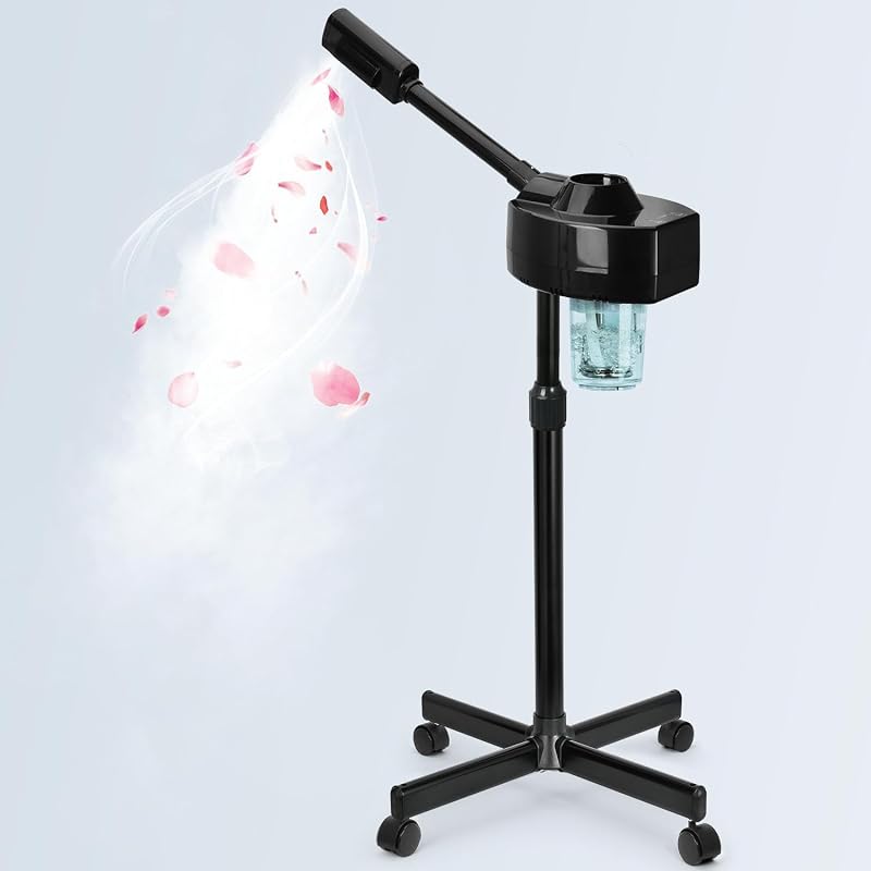Vaporizador facial FLOLXNB com névoa quente, tubo de aço inoxidável e suporte ajustável DT-T318B