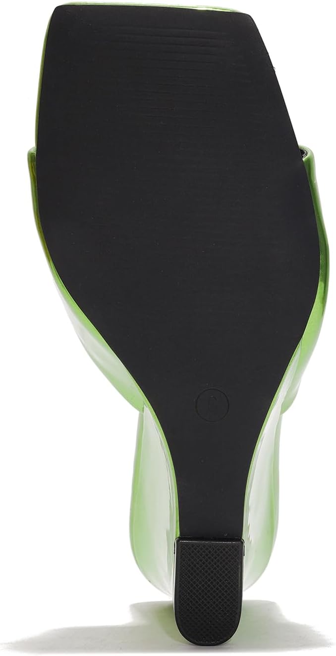 Cape Robbin Women's Metallic Slip-On Wedge Heels with Square Toe - 3.75 Inch Chunky Block Heels for Women - Dressy Wedge Sandals (Willamina) - Image 7