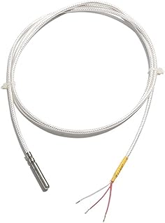 Waterproof NTC Thermistor Temperature Sensor Probe with 0.5/1/2 Meter Shielded Cable for Aquarium, Solar Systems, and Appliances(NTC 10K,2M -Probe 4x30mm)