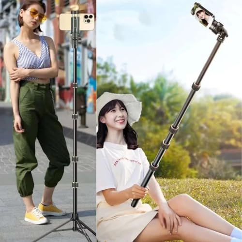 Image of FKU Np-688 83Inch Multi-Function Mobile Phone Live Broadcast Floor Stand 2 in 1 Multi-Function Tripod + Selfie Stick