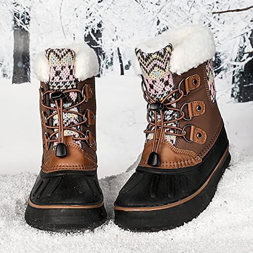 EnJoCho Little Boys Soft Bottom Boots Kids Shoes Snow Boots Girls Boys OutdoorBoots Waterproof Warm Boots with Cotton Shoes3