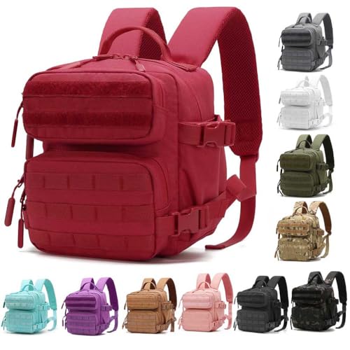 ONE WVW PIN Mini mochila 9L para mulheres, mochila de caminhada pequena de 9L para academia, viagem, acampamento, Vermelho, Mini, Mini mochila 9l
