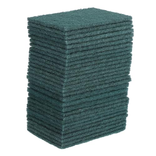 HEALLILY 30pcs Dish Brush Multi-Purpose Kitchen Pads Non Scratch Dish Scouring Pads Non Scratch Cleaning Sponges Kitchen Dish Scouring Pads Dish Scrubbing Sponges Polyester Dark Green
