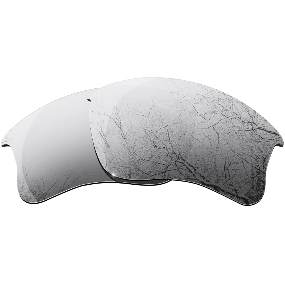 Hicycle2 Unisex Silver Sunglasses Lenses Replacement For Oakley Flak Jacket Xlj Oo9009 63Mm Sunglass-Multi Options(Silver)