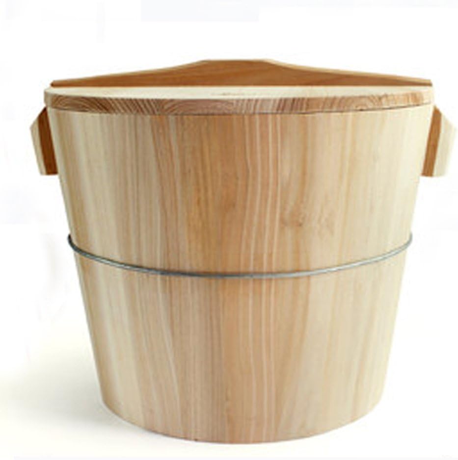 Large Size Wooden Bucket for Steaming Rice Zenziyan to Cook Glutinous Sticky Rice,35CM-60CM, for Commericial Use Rice Restaurant