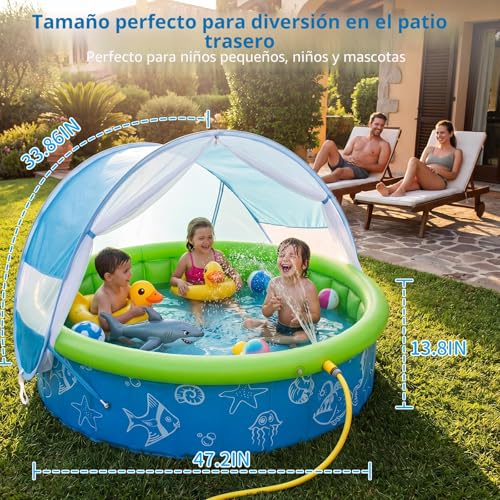 43% Off PEEMARIO Foldable Kids Pool with Canopy - Image 7