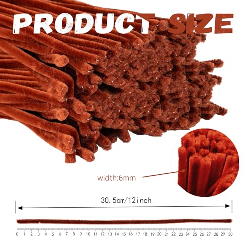 Image of Brown Pipe Cleaners,Art Supplies,200pcs Chenille Stem, Solid Color Pipe Cleaners Set for Pipe Cleaners DIY Art Creative Crafts and Decorations,limpia Pipas,Pipe Cleaner Crafts,Craft Supplies,Crafts