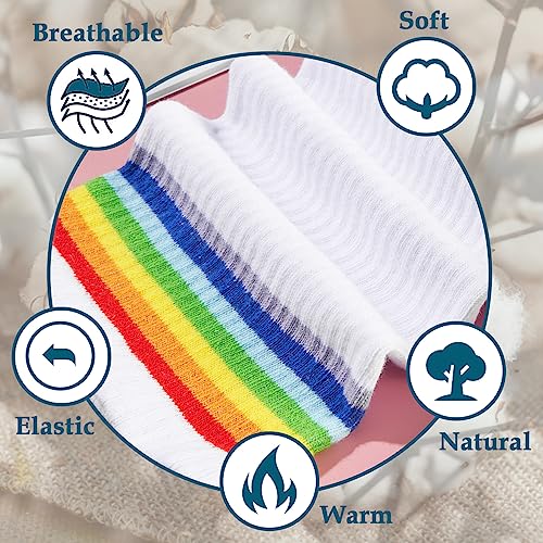 Image of Moon Wood Plus Size Thigh High Socks for Thick Thighs- Womens Knit Cotton Extra Long Over the Knee High Socks Leg Warmer