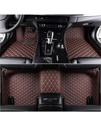 Alfombrillas Coche para Kicks 2017 2018 2019 2020 2021 2022 2023 5 Asientos Cobertura Total Alfombras Interiores Alfombrillas Personalizadas para Piso Automóvil Alfombrilla Coche(Brown)
