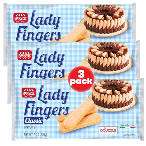 DOUzzle Lady Fingers Cookies for Tiramisu - Savoiardi Italian Ladyfingers Biscuits (3 Pack) - Perfect for Desserts, Snacking, and Baking - Made In Italy, Kosher Parve