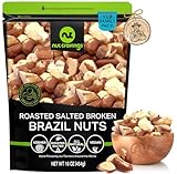 NUT CRAVINGS - Roasted & Salted Broken Brazil Nuts - No Shell, (16oz - 1 LB) Packed Fresh in Resealable Bag - Healthy Protein Food Snack, Food Assortments