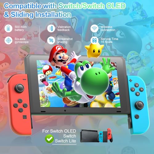 DILITT Gamepad Controllers Replacement for Switch,Left Right Gamepad Compatible with Switch/Lite/OLED,Switch Controllers Supports Screenshot/Wake-up Function/Motion Control(HL)