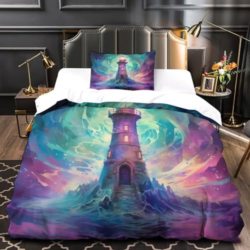 Housse de couette phare fermeture éclair et microfibre douce 135x200