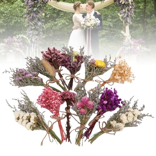Set de 12 ramos de flores secas decorativas hechas a mano miniatura 4