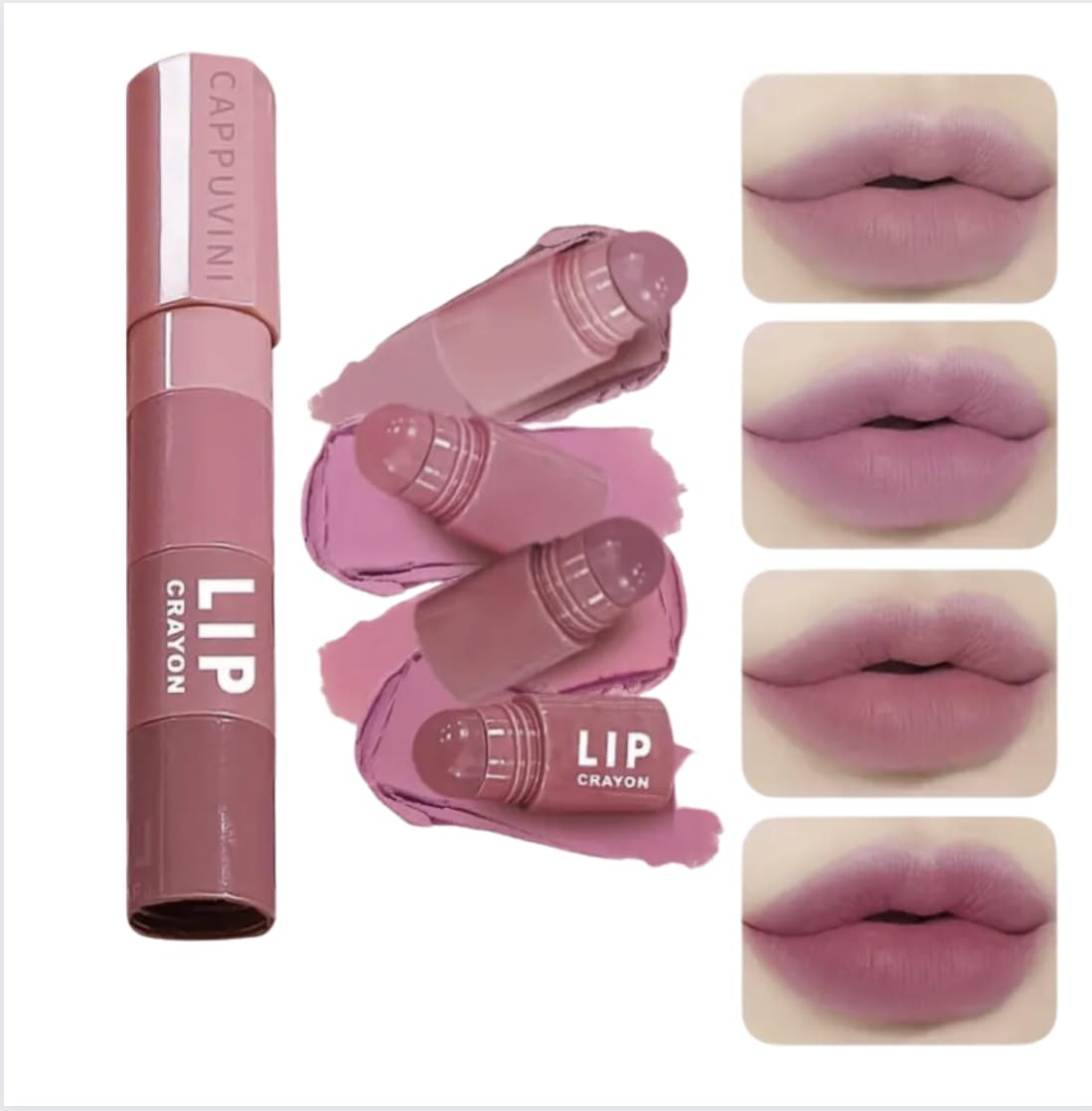 4 in 1 Shades Colors Beautiful Crayon LIPSTICK Kit Set Travel Friendly Waterproof Long Lasting Matte