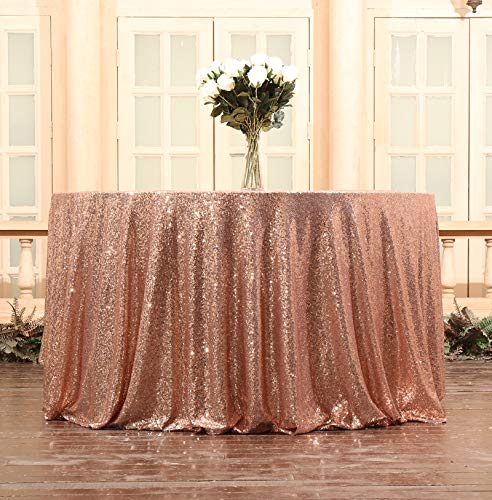 Eternal Beauty Tovaglia Con Paillettes, 127 X 183 Cm, Bianca Glitterata