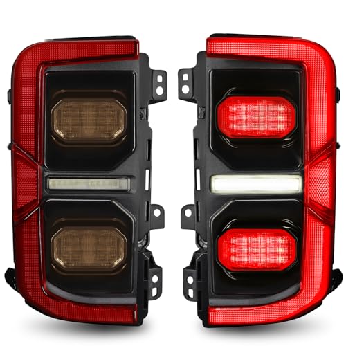 KIGEMOS Smoked Full LED Tail Lights Pair for Ford Bronco 2021–2026, Off-Road Upgrade Rear Lamps, Plug & Play