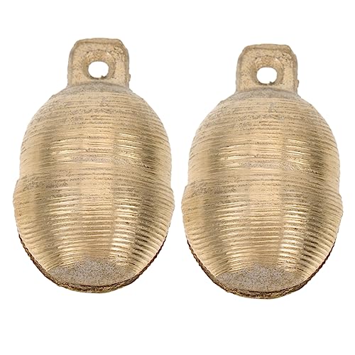 Abaodam 2PCS Durable Brass Pet Bells Lightweight Ornaments Unique Sheep Cattle Design for Identification Vibrant Color Easy to Attach