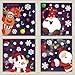 Ivenf Christmas Decorations, 4 Sheets Extra Large Snowman Reindeer Santa Tomte Gnome Christmas Tree Window Clings, Hanging Ornaments Decal Winter Wonderland Xmas Holiday Party Supplies
