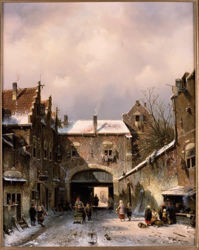 Art mural en toile hiver par Charles Henri Leickert pour une ambiance cocooning salon