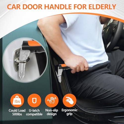 Image of Kaiedos Car Door Handle for Elderly, 3-in-1 Car Handle Assist for Seniors, Portable Auto Cane Vehicle Support Handle, 500 lbs Capacity, Non-Slip Door Assist Bar,Gifts for Grandpa