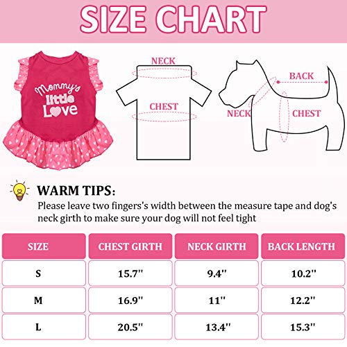 2 Pieces Dog Dresses For Small Dogs Cute Girl Female Dog Dress Mommy Puppy Shirt Skirt Doggie Dresses Pet Summer Clothes Apparel For Dogs And Cats (Love And Angel,Medium) #TOP1