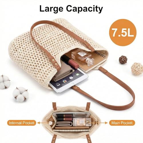 Bolso de Playa Crochet para Mujer con Forro a Prueba de Fugas miniatura 4