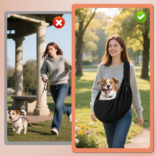 TINGTING Hunderucksack Bis 10kg, Schwarzes Hundetragetuch Mit Sicherheitsgurt, Transporttasche Hund Für Kleine Hunde, Verstellbare Tragetasche Für Spaziergänge Und Reisen