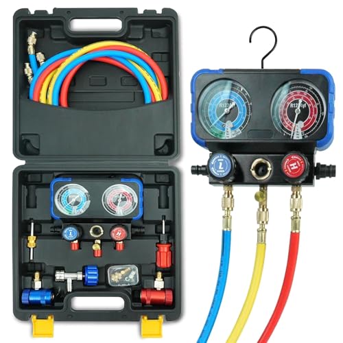 R1234yf AC Gauge Set with Hoses and Adapter
