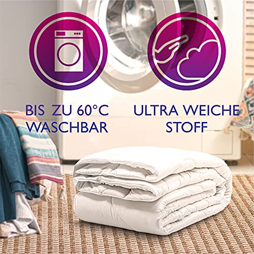 John Cotton NewWay Bettdecke 155x220 - Innovativ & Atmungsaktive Steppdecke für Allergiker | Oeko-Test Zertifiziert Bettdecken | Weiche Microfaser Schlafdecke | Ganzjahresdecke 155 220 | Weiß | Duvet - Image 6