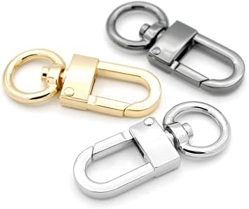 CRAFTMEMORE 4pcs Swivel Snap Hook Push Gate Lobster Clasps Quality Clips for Lanyard Purse Making VT237 - Pick Color Gold