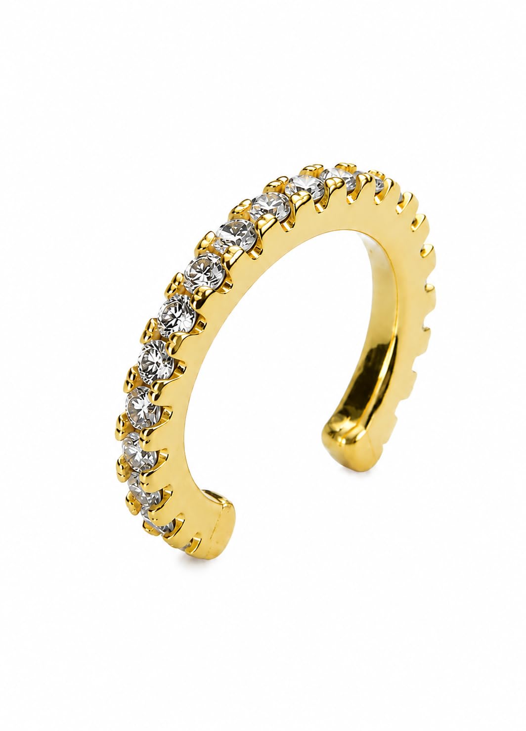 Gold-color Aurora Crystal Ear Cuff for Women, Alloy, Minimalist Luxury, Cubic Zirconia, Non-Piercing-image-46